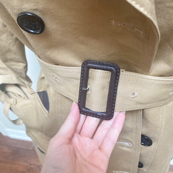 New Classic Tan Quilted Trench Coat - Picture 4 of 9